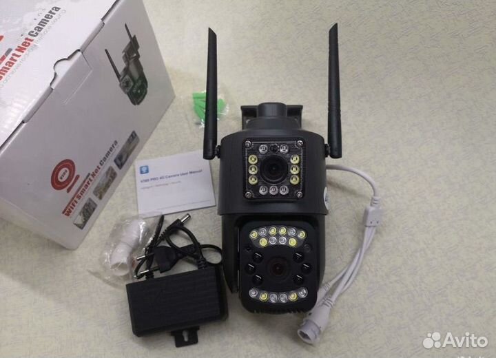 Уличная камера видеонаблюдения 4g два объектива