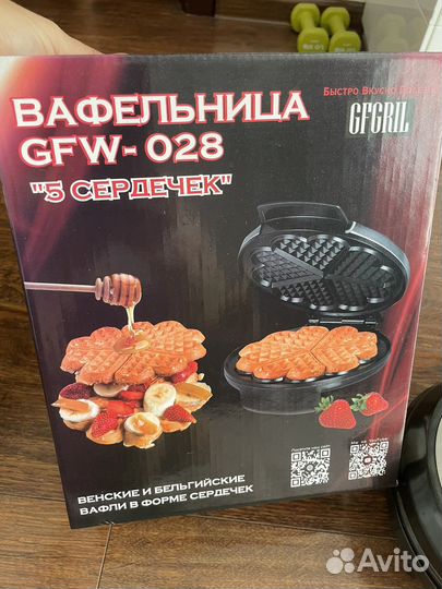 Электровафельница 5 сердечек
