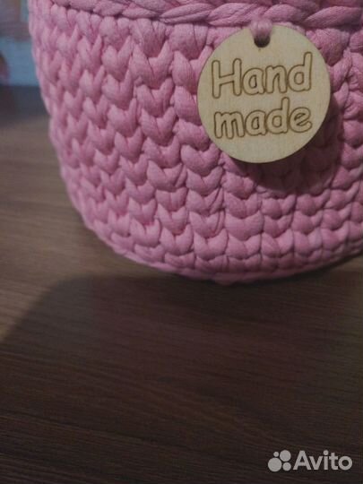 Корзина интерьерная из трикотажной пряжи