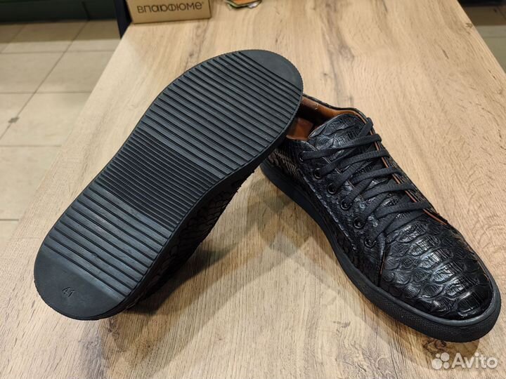Кожаные кеды мужские 41 размер из кожи питона