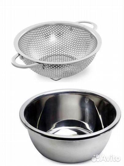 Миска в комплекте с дуршлагом. Нержавейка