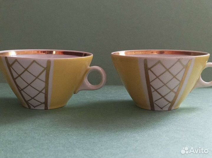 Чашка. Дулево. Сеточка жёлтая. Добор. За пару