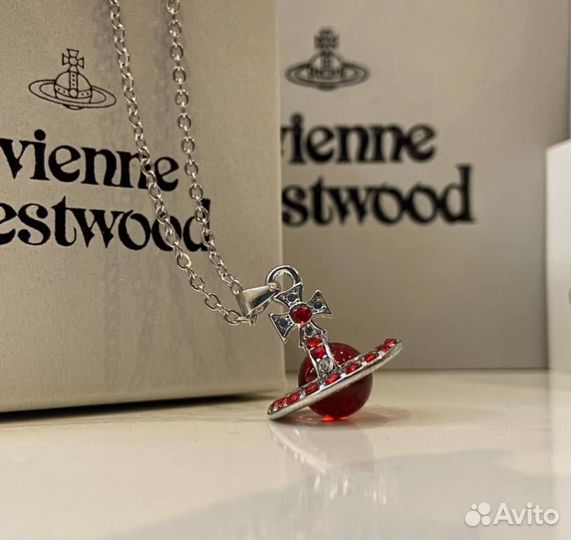 Серьги и кулон Vivienne Westwood красный упаковка