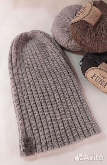 Шапка вязаная из альпаки