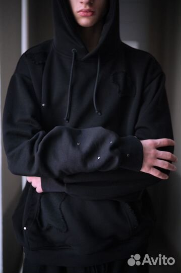 Худи черное мужское