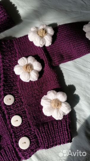 Кардиган и повязка. Ручная работа