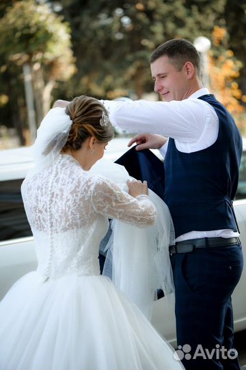 Свадебное платье 42 44 пышное белое