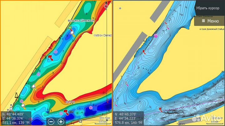 С-Map + Navoinics карты глубин для Lowrance