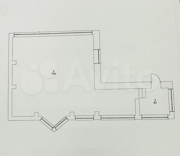 Помещение свободной планировки, 80 м²