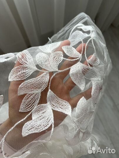 Ткань кружево шитье свадебное