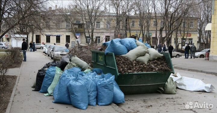 Вывоз мусора контейнером, газелью, самосвалом