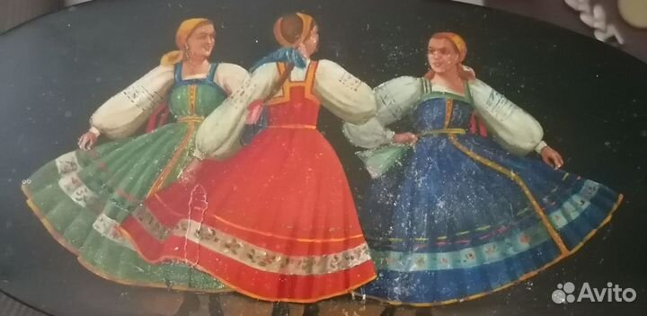 Шкатулка федоскино СССР танец 1961 год