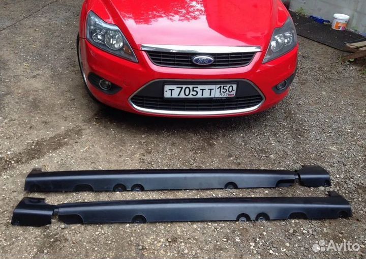 Накладки на пороги ST ford focus 2 4-5D абс
