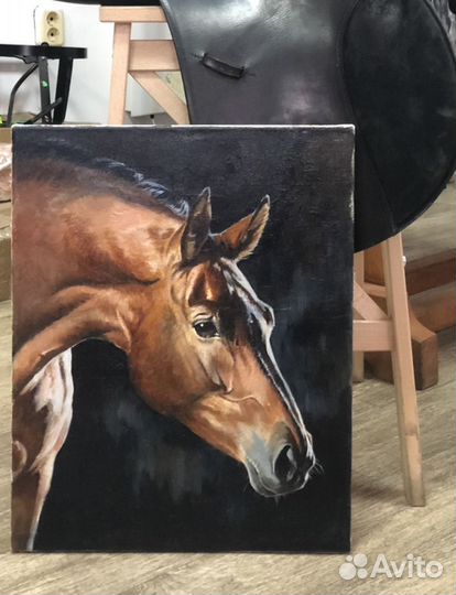 Живопись портрет лошади