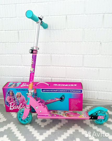 Самокат для девочки детский barbie