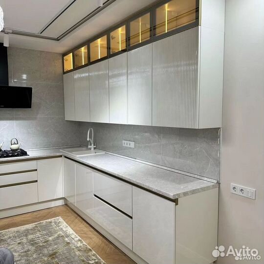 Кухонный гарнитур угловой. Кухня прямая