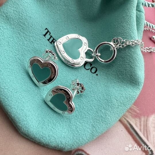 Серьги и колье Tiffany серебро