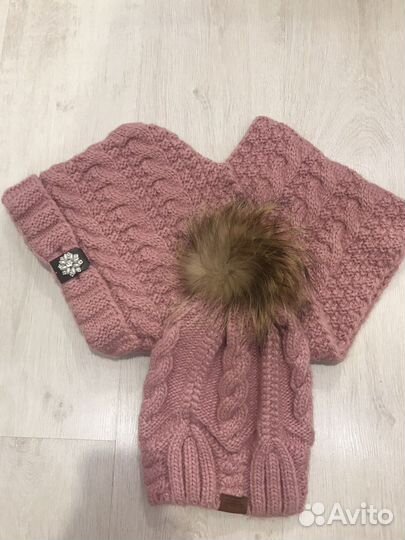 Комплект шапка и снуд женский