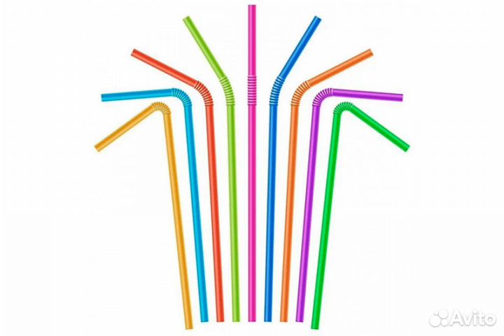 Трубочки пластиковые для кофе, коктейлей