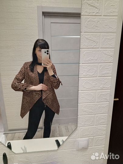 Леопардовый кардиган накидка