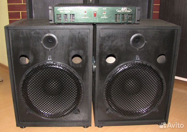 Колонки F-New 1086Вт Pro 2ш BassDyn-38sm+Вч+AMP-ST