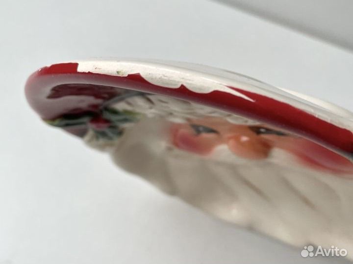 Новогодняя тарелка дед мороз