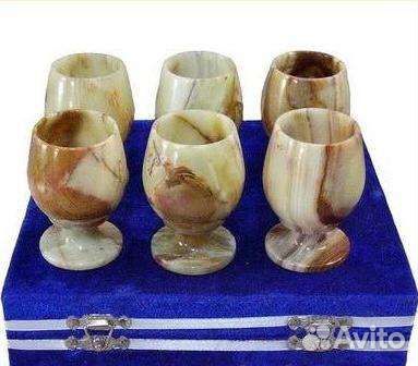 Подарочный набор рюмок из камня оникса
