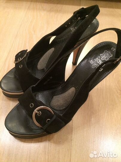 Itaita босоножки черные замшевые 39