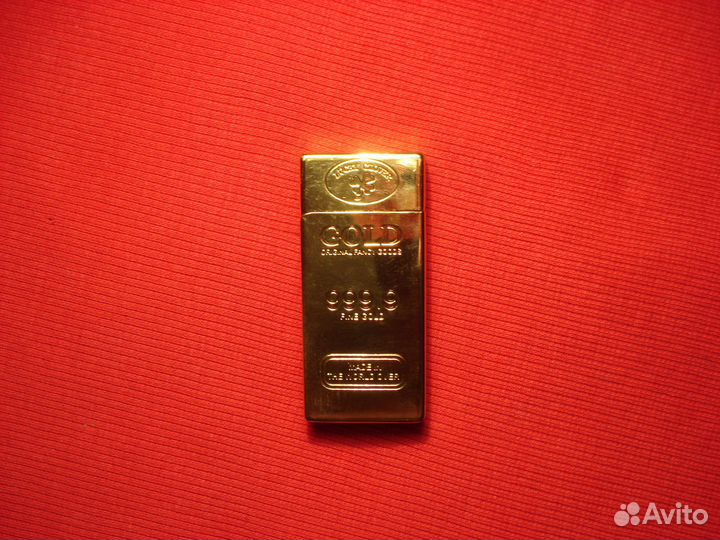 Золотой Слиток Золото Зажигалка 999 газовая US Зо