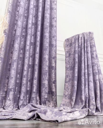 Портьеры мрамор Зарина Сирень шторы