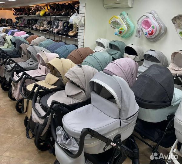 Коляска 2 в 1 AIR bexa (Белая кожа+св.серый)