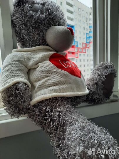 Мишка Тедди Me to you большой серый медведь