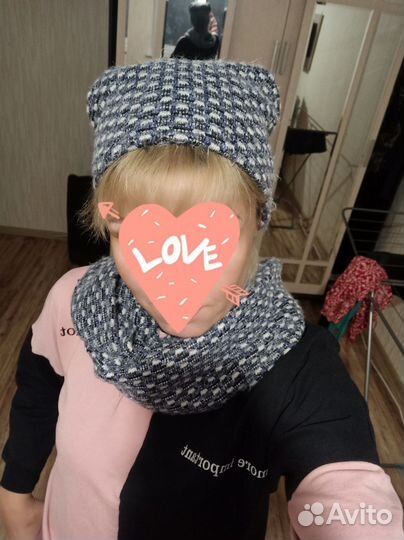 Комплект шапка и снуд женский