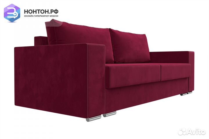 Диван пума Исланд микровельвет бордовый