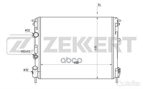 Радиатор охл. дв. Renault Clio II 98- Kangoo 9