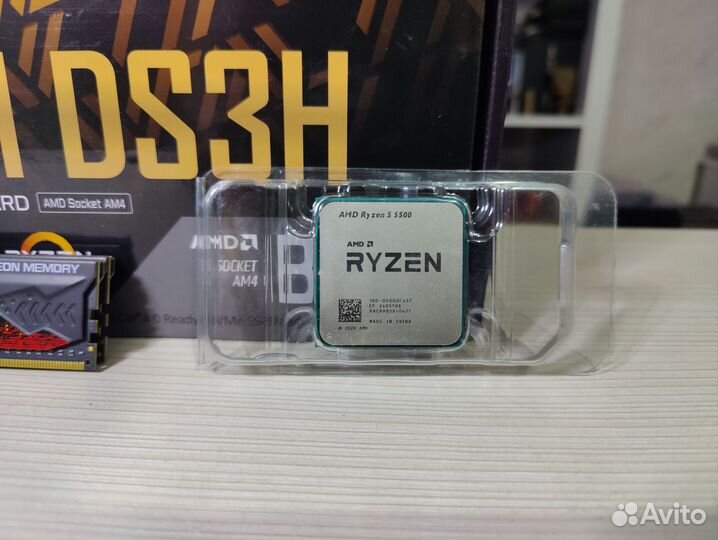 Комплект r5 5500+b550+32gb ddr4+кулер