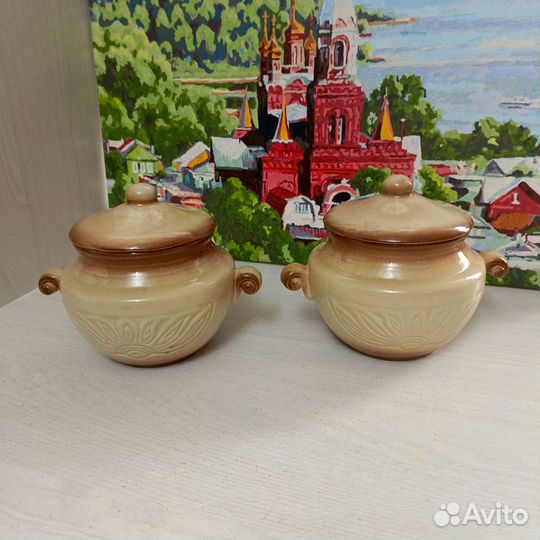 Горшочек керамический для запекания с крышкой СССР