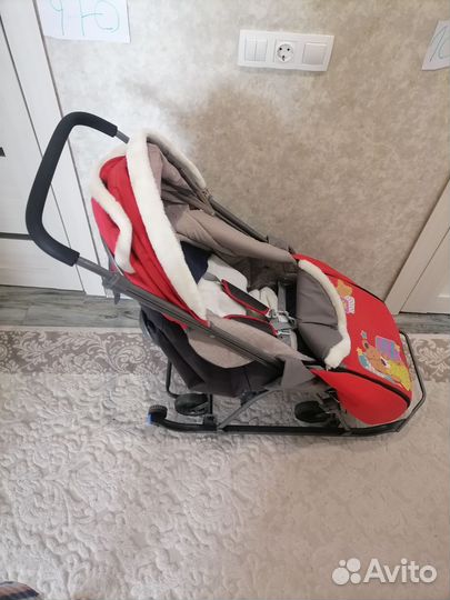 Детские санки коляска с колесами