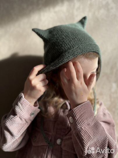 Котошапка чепчик с ушками шапкакошка