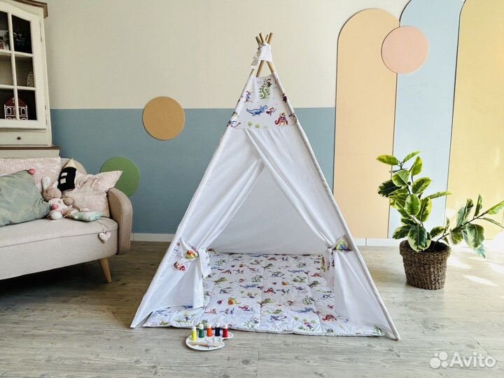 Игровой домик вигвам Раскраска