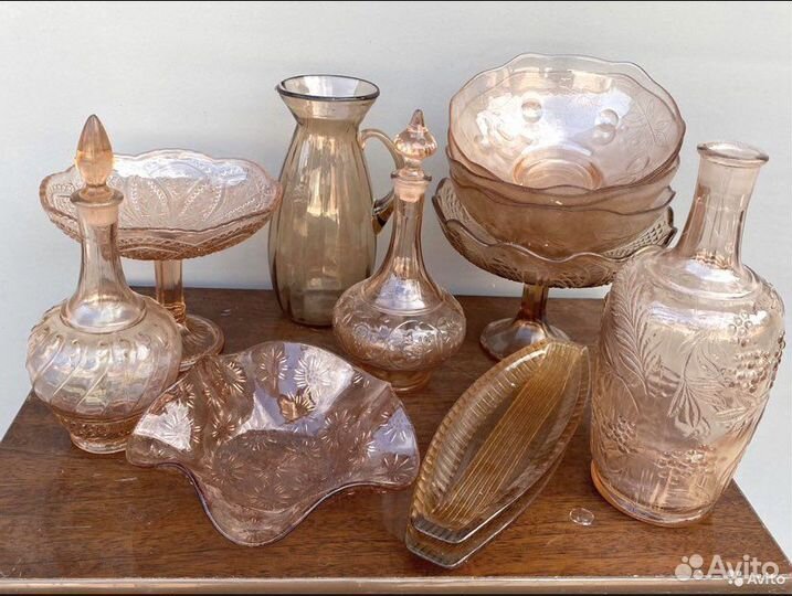 Ваза,Графин,Кувшин Салатник.Цветное стекло