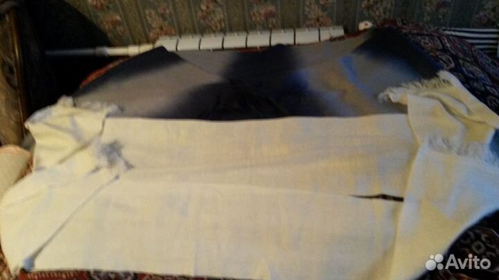 3шарфа:шарф- палантн синий И 2 белых