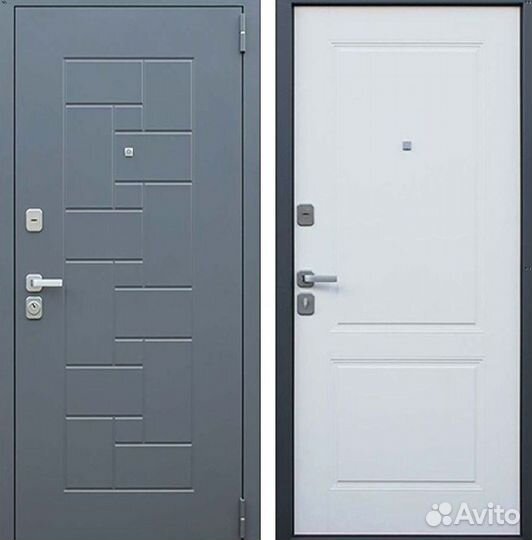 Дверь входная серая металлическая Арсенал