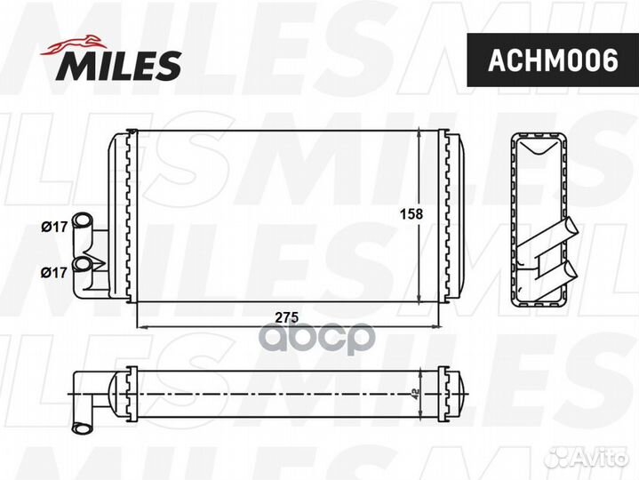 Miles Радиатор отопителя audi A100 1.8-2.8 77-99