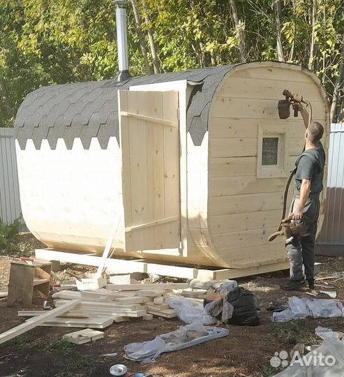 Баня-бочка квадро в наличии