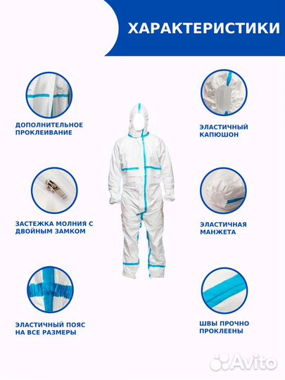 Защитный одноразовый комбинезон