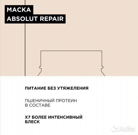 Маска для повреждённых волос absolut repair 500 мл