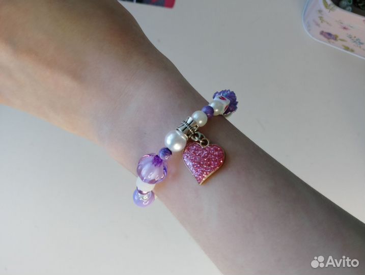 Браслет фиолетовый, бижутерия