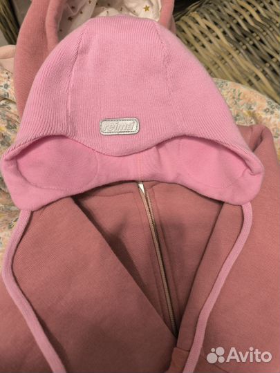Комбинезоны утеплённые для девочки 74 +шапка
