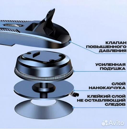 Автомобильный держатель на присоске для телефона